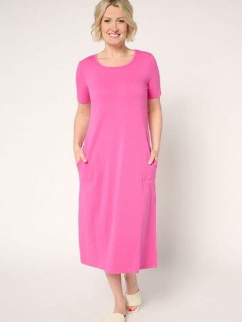 Denim & Co Favorite Jersey Short Sleeve Midi Dress